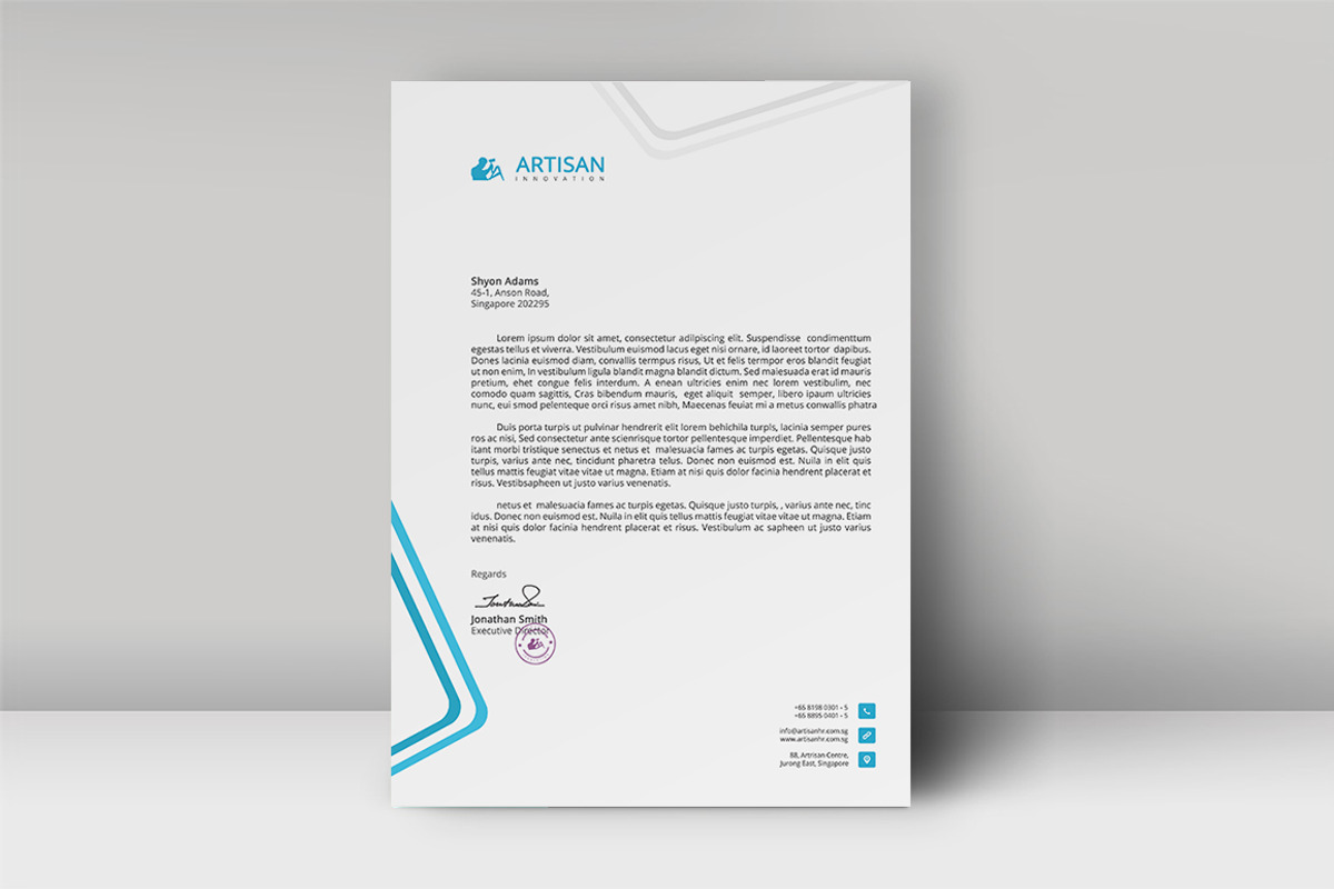 Letterhead Template, a Stationery Template by artisanHR (Photo 2 of 6)