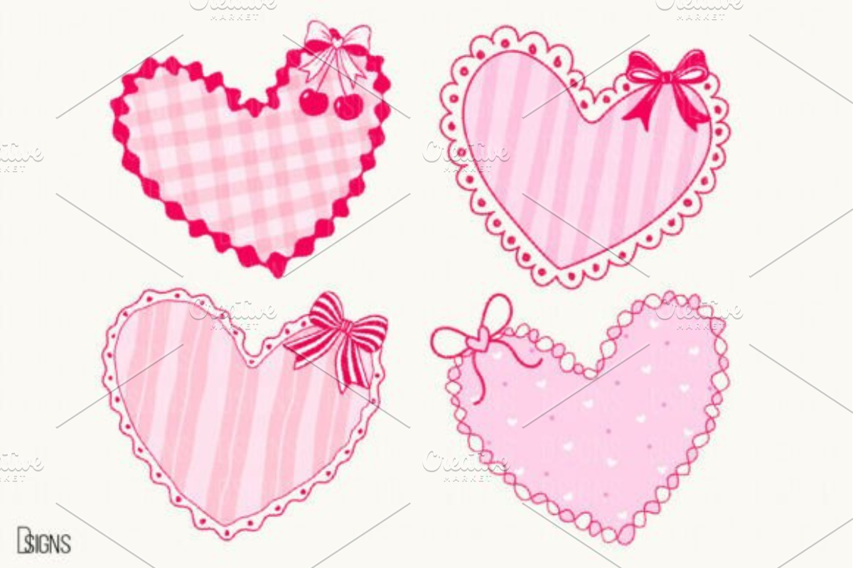 Valentine Bow Heart Frame Bundle Png, a Seasonal Illustration by Design Station (Photo 3 of 3)