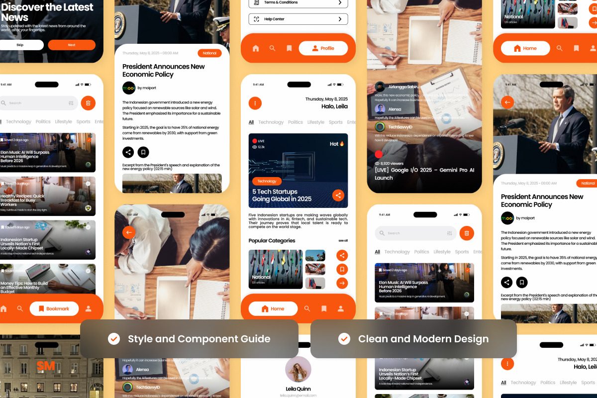 StreaMline - News Portal App Design, an App Template by twinstd (Photo 3 of 5)