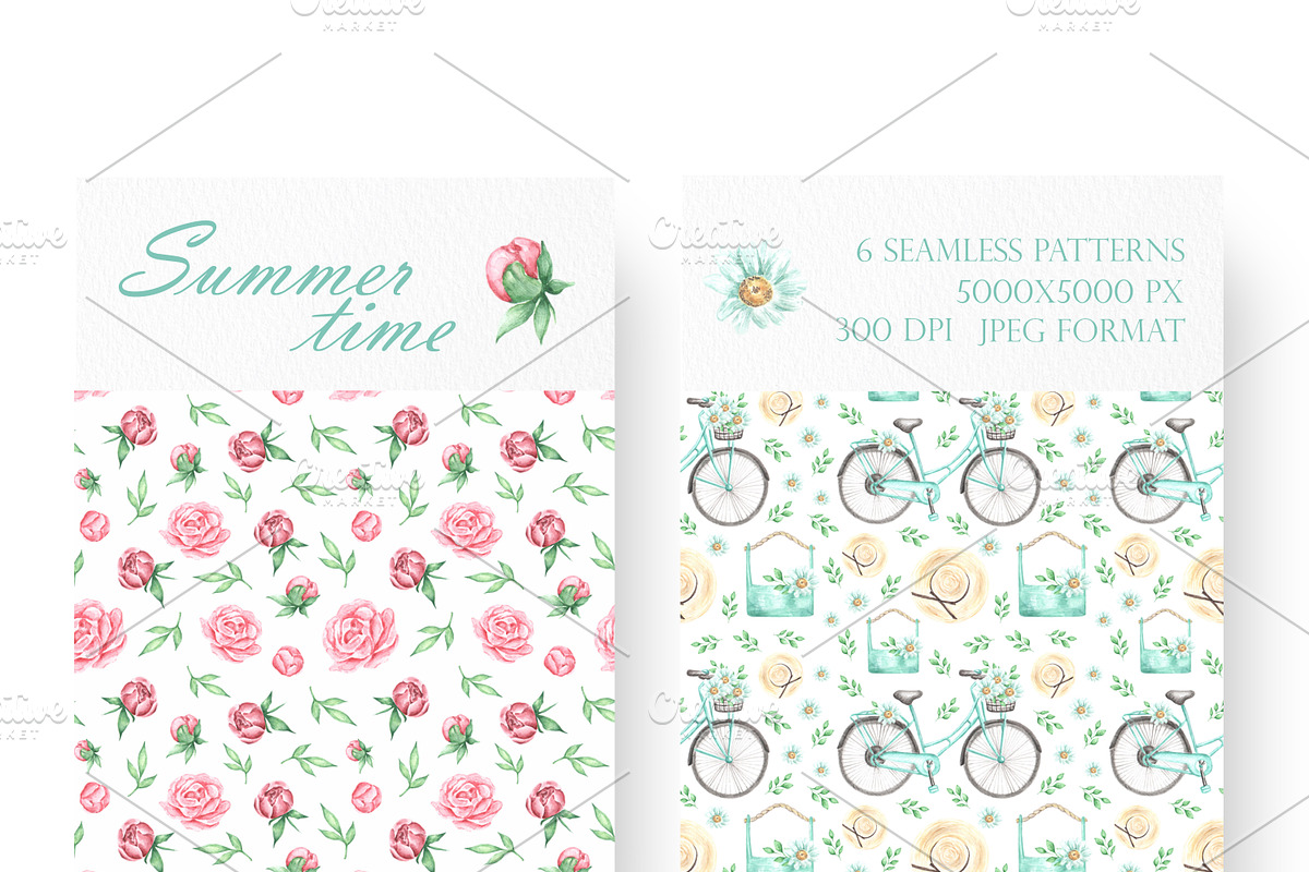 Summer time watercolor set. Country, an Illustration by SabinaWatercolorArt (Photo 7 of 11)