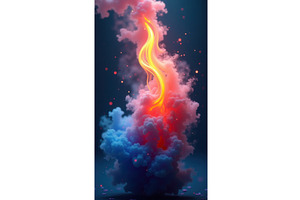 Vibrant swirling smoke with glowing, an Illustration by tilialucida