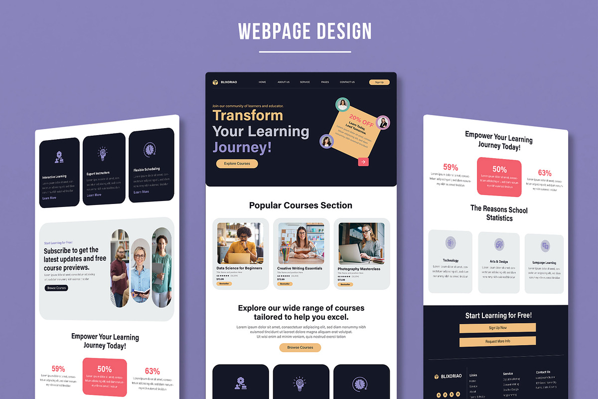 Educational Landing Page, a Landing Page Template by MightyDesign (Photo 1 of 10)