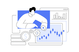 Economic analyst isolated cartoon, a Finance Illustration by Visual Generation