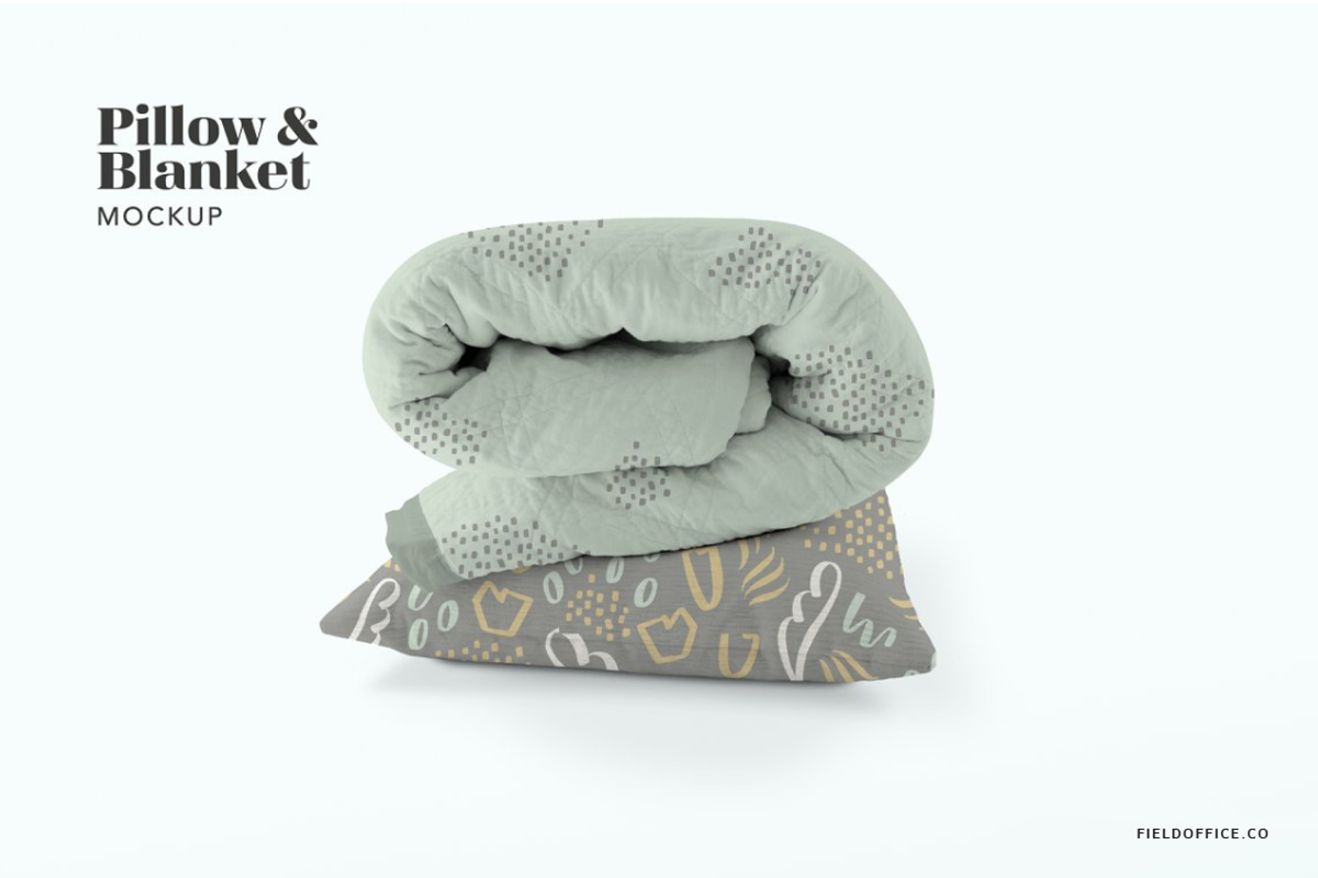 Pillow and Blanket Mockup, a Household Mockup by Field Office (Photo 2 of 2)