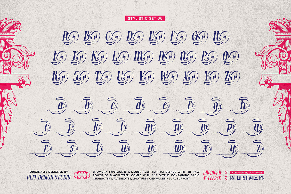 Bromora Typeface, a Blackletter Font by alit design (Photo 15 of 20)