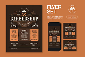 Service List Barbershop Flyer, a Flyer Template by graphicook