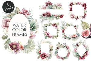 Watercolor Violet History Floral