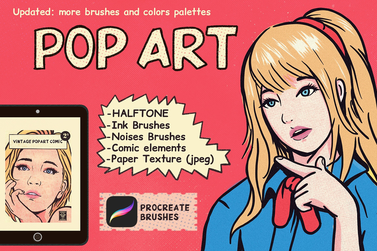 Pop Art and Vintage Comic Brush Set, a Brush Add-On by Vectorheroes (Photo 1 of 7)