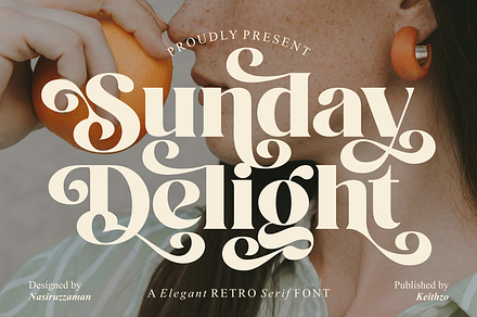 Sunday Delight - Elegant Retro Font, a Serif Font by Keithzo