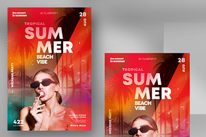 Summer Party Event Flyer PSD