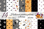 Cute Halloween Patterns Set, a Pattern Graphic by ZabolotnaArt (Thumbnail 1 of 6)