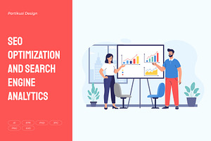 SEO Optimization and Search Engine, a Work Illustration by Partikusi Design