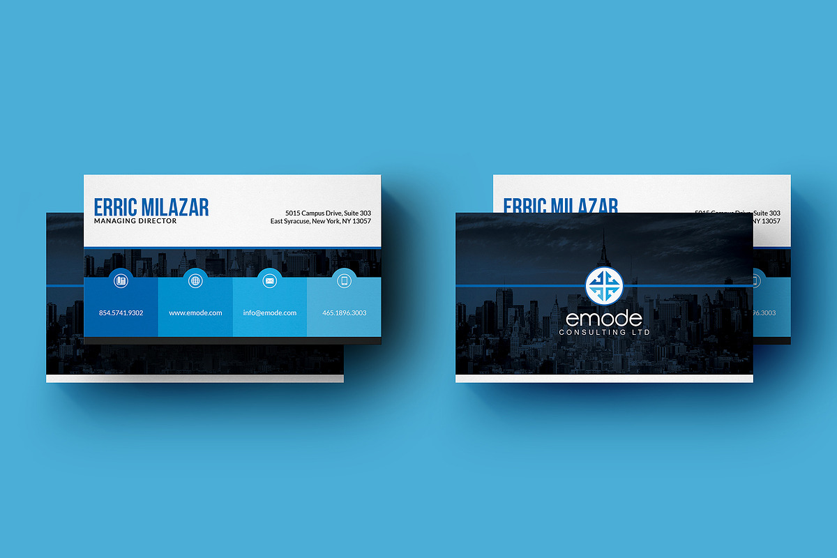 Modern Blue Business Card, a Business Card Template by Marvel (Photo 2 of 4)
