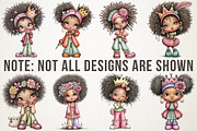 Melanin Queen Clipart Bundle, a Person Illustration by RobertsArt (Thumbnail 3 of 5)