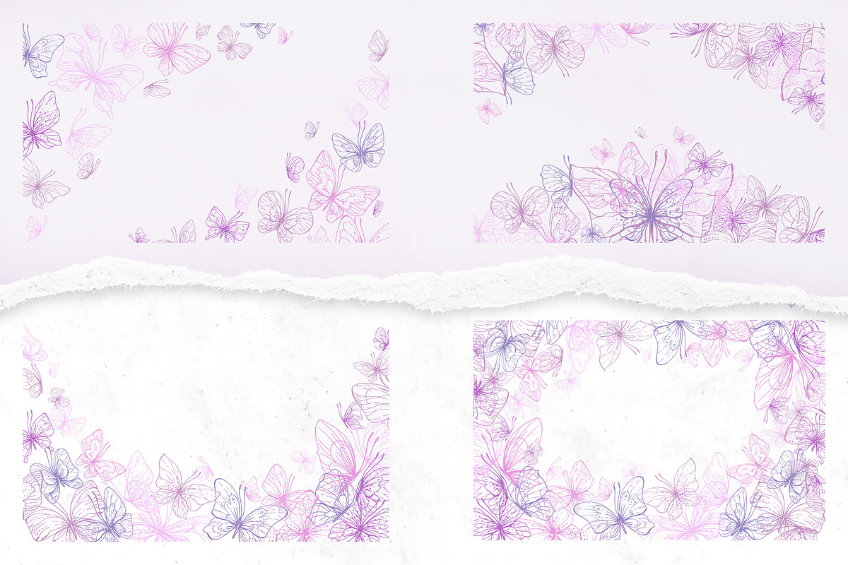 Romantic Line Art Butterflies Vector, an Illustration by NATASHA CHU (Photo 11 of 18)