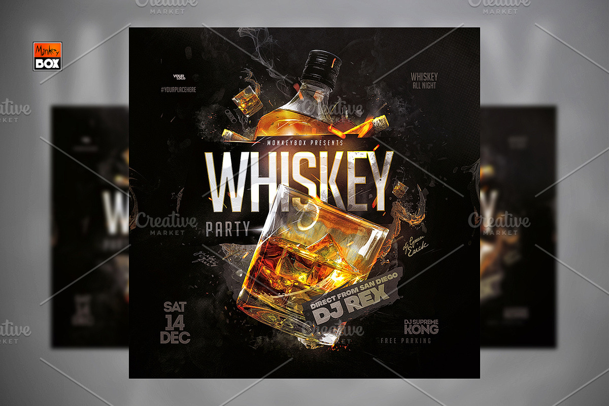 Whiskey Party Flyer, a Flyer Template by MonkeyBOX (Photo 1 of 3)