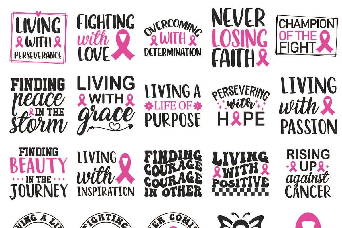 Cancer Awareness SVG Bundle, a Healthcare Illustration by Digi_Design_World (Photo 2 of 7)