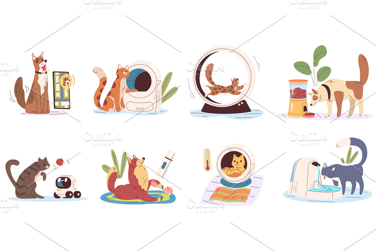 Pet gadgets. Smart devices for pets, an Animal Illustration by Stock-Smart-Start