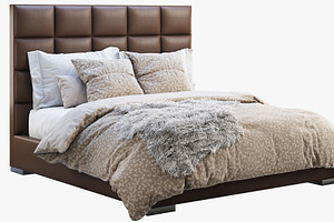 Minviso Headboard Bed 3d Model