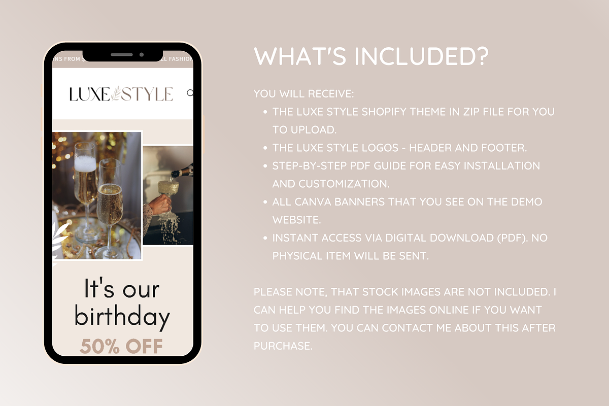 Beige Shopify Theme, a Shopify Template by SunshineStudioBoutique (Photo 3 of 10)