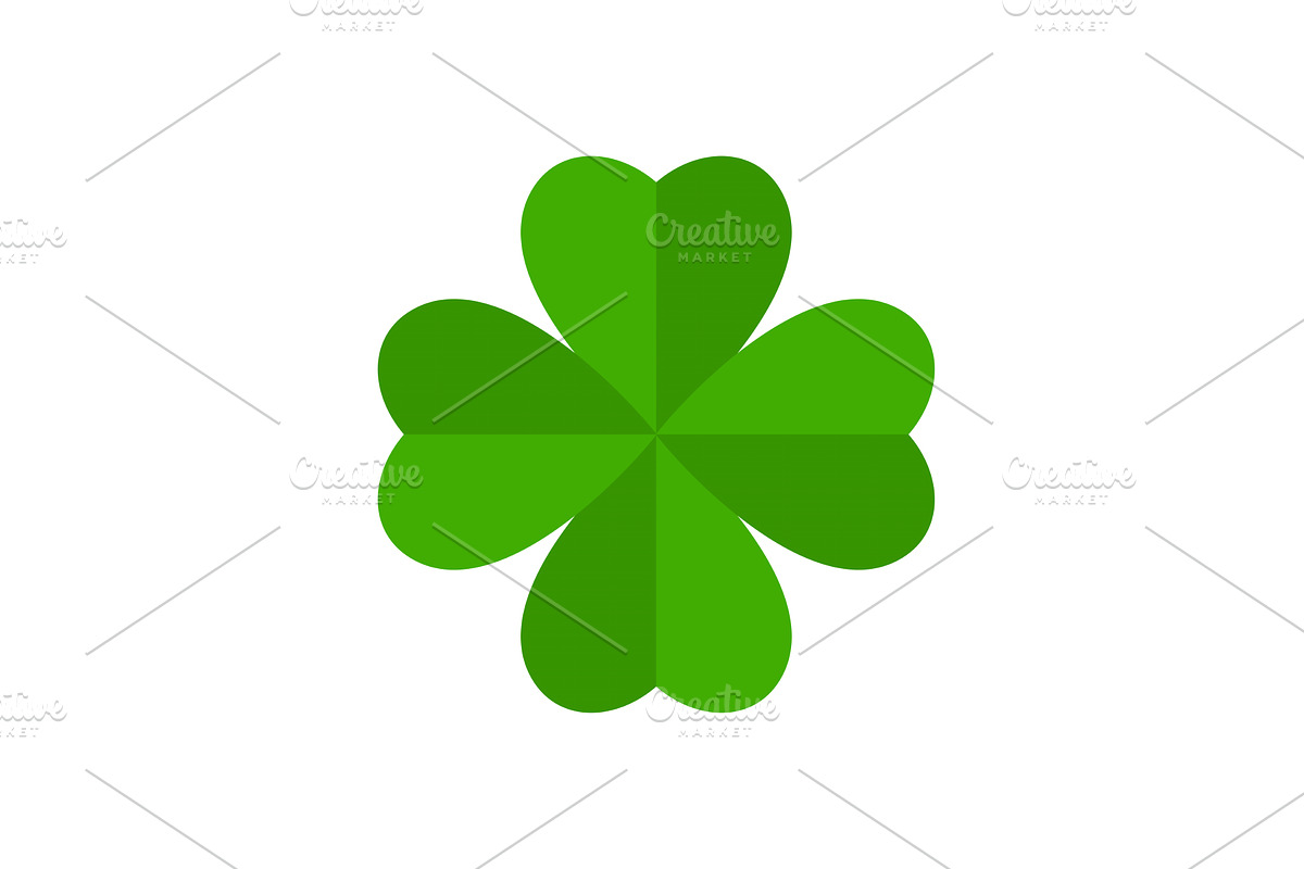 Flat shamrock icon. Clover four, an Object Illustration by Quarta