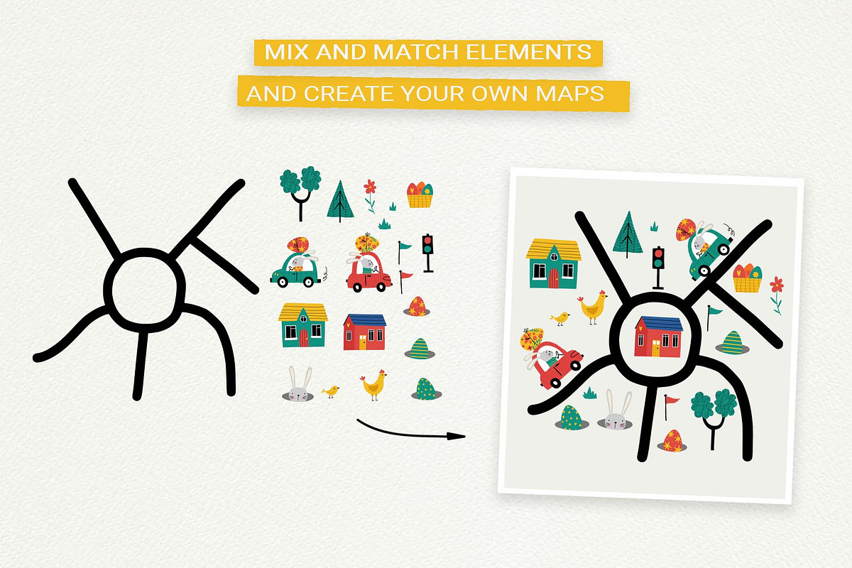 Egg Hunt Map. Map Creator, a Seasonal Illustration by Irina Ostapenko (Photo 10 of 11)