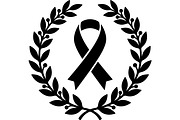 Black Ribbon Laurel Wreath, a Decorative Illustration by balal (Thumbnail 12 of 15)