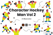 Character Hockey Man Vol 2 Doodle, a Sport Illustration by SLAB! Design (Thumbnail 1 of 3)