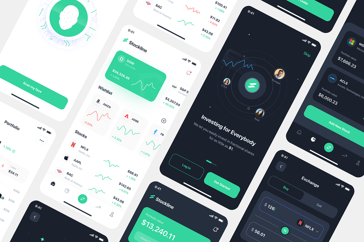 Stockline - Stock Market App UI Kit, an UI Kit Template by Unpixel Design (Photo 1 of 5)
