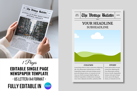 Front Page Newspaper Template