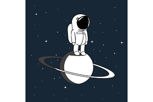 Small Astronaut Vector Illustration