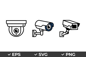Security Camera Vector Icons, an Object Graphic by Artonix