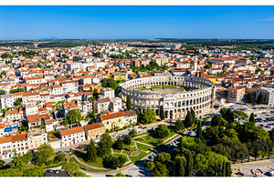 The pula arena in croatia stock photo containing pula and croatia, an Architecture Photo by Leonid Andronov