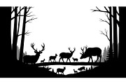Wildlife Forest Silhouette Vector Bu, an Illustration by Designs_River (Thumbnail 10 of 51)