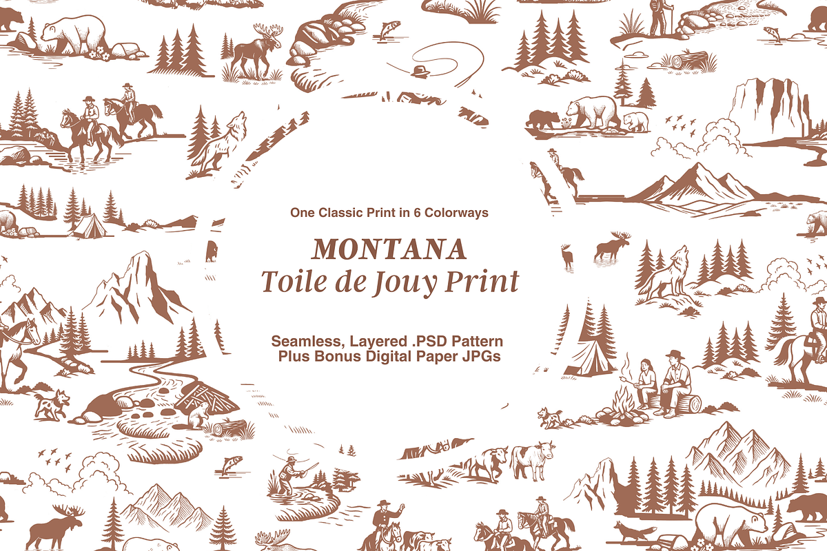 Montana Seamless Pattern Set, a Pattern Graphic by Hughes Studio (Photo 1 of 9)
