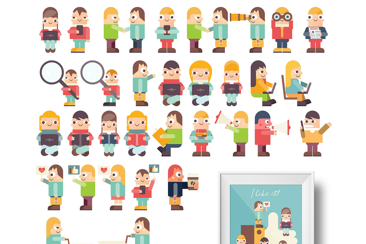 Cartoon People Bundle, an Education Illustration by ELFIVETROV DESIGN (Photo 3 of 13)