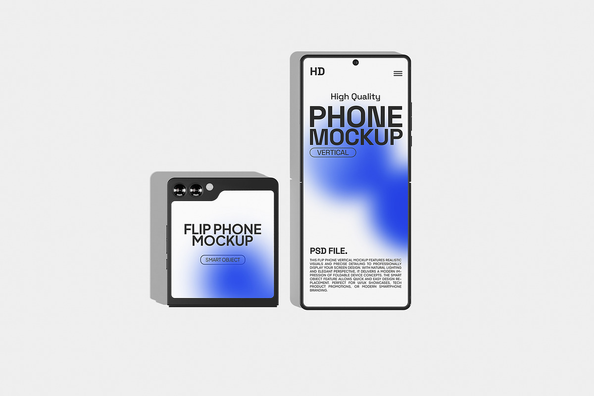 Flip Phone Mockup, an Android Mockup by Unerispace (Photo 2 of 5)