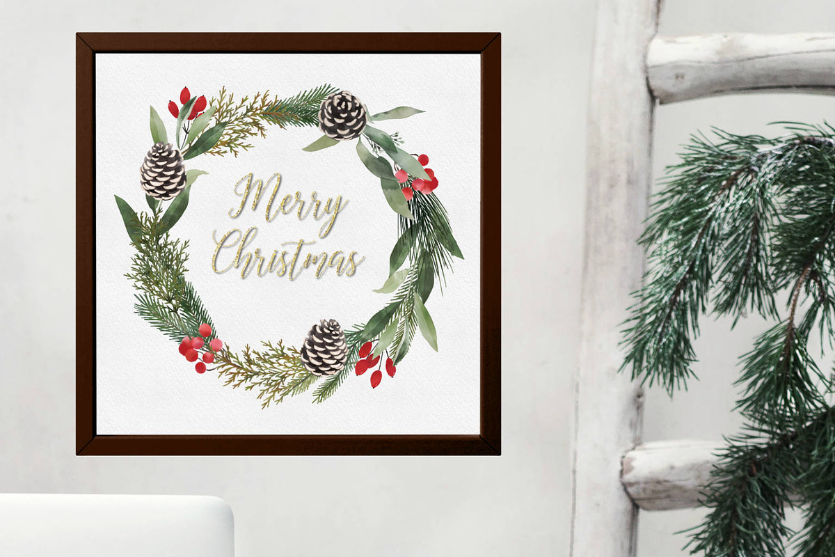 Natural Christmas set, a Decorative Illustration by marie dricot (Photo 3 of 7)