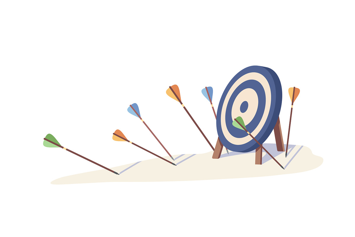 Hitting and missing target concept, an Object Illustration by Good Studio