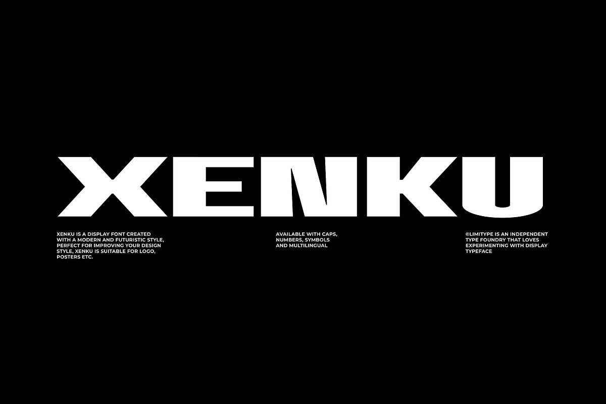 Xenku - Modern Techno Typeface, a Sans Serif Font by limitype (Photo 1 of 10)