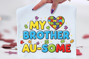 My Brother is Au-Some Autism Png, an Illustration by CraftArtStudio