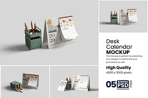 Realistic Desk Calendar Mockup
