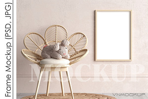 Kids Room Frame Mockup PSD JPG