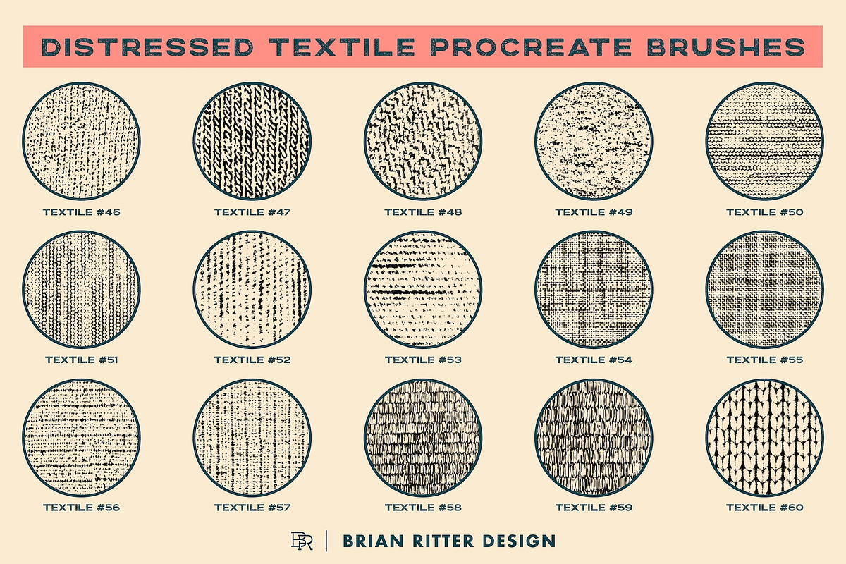 Distressed Textile Procreate Brushes, a Brush Add-On by Brian Ritter Design (Photo 8 of 9)