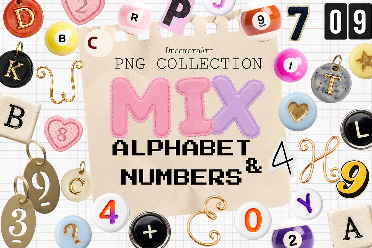 Mixed Alphabet & Numbers Collection, an Object Graphic by DreamoraArt (Photo 1 of 10)