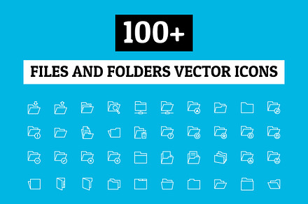 100+ Files and Folders Icon, an Outline Icon by Creative Stall