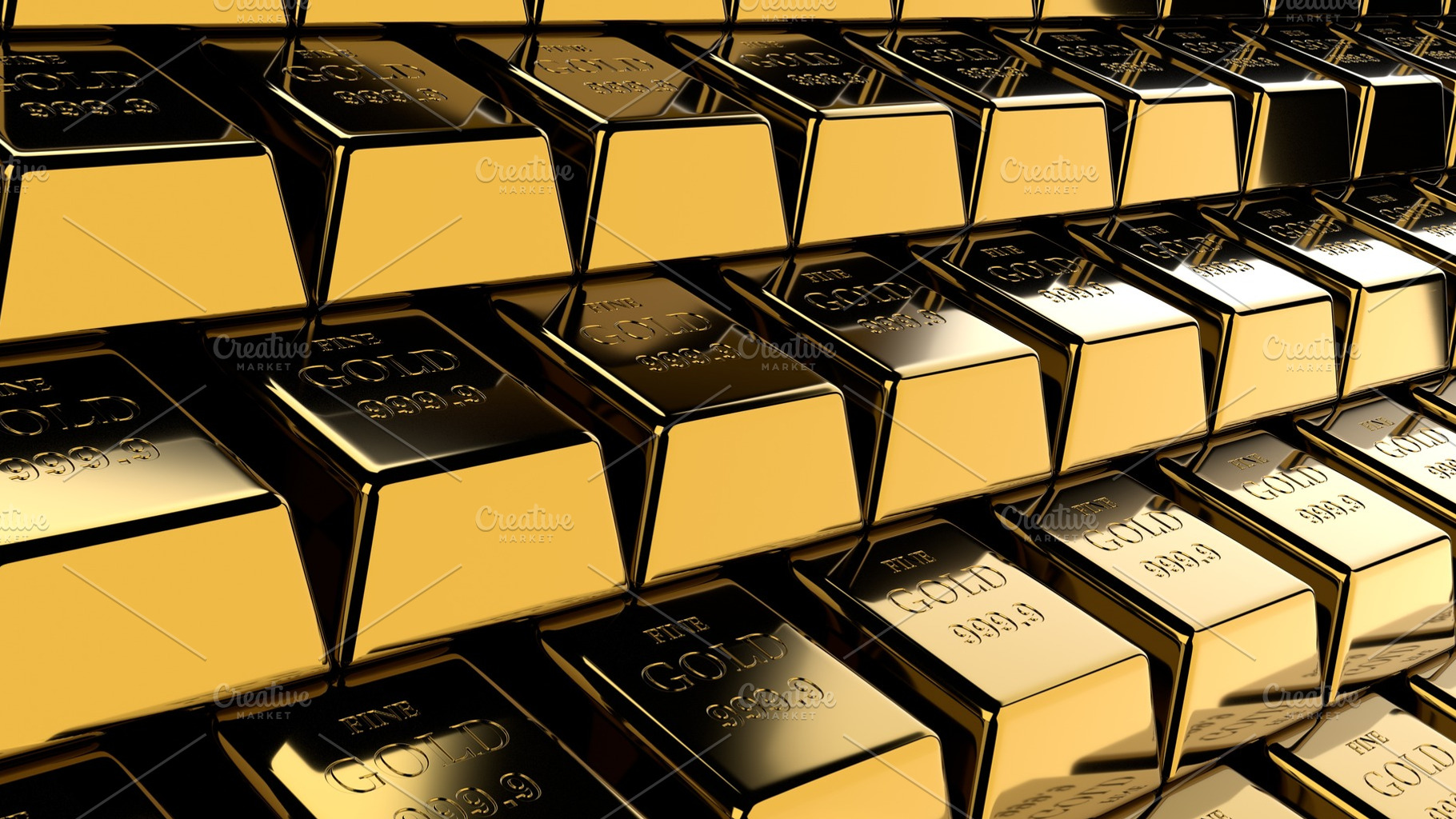 Golden bars background, a Business Photo by Pakete Art