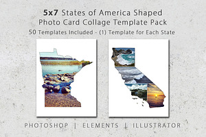 5x7 United States Card Template Pack