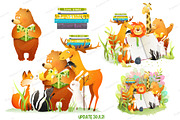 Animal Kids Studying Reading Books, an Animal Illustration by Popmarleo Shop (Thumbnail 2 of 11)