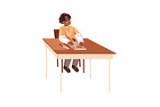 Kids students at desks in class set, an Education Illustration by PaperTrident (Thumbnail 6 of 7)